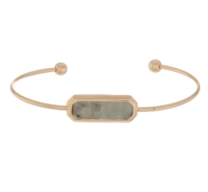 Metal Bracelet with Stone