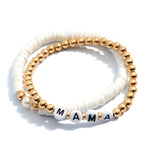 White/Gold Mama Stackable