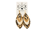 Leopard Layered Leather Earrings