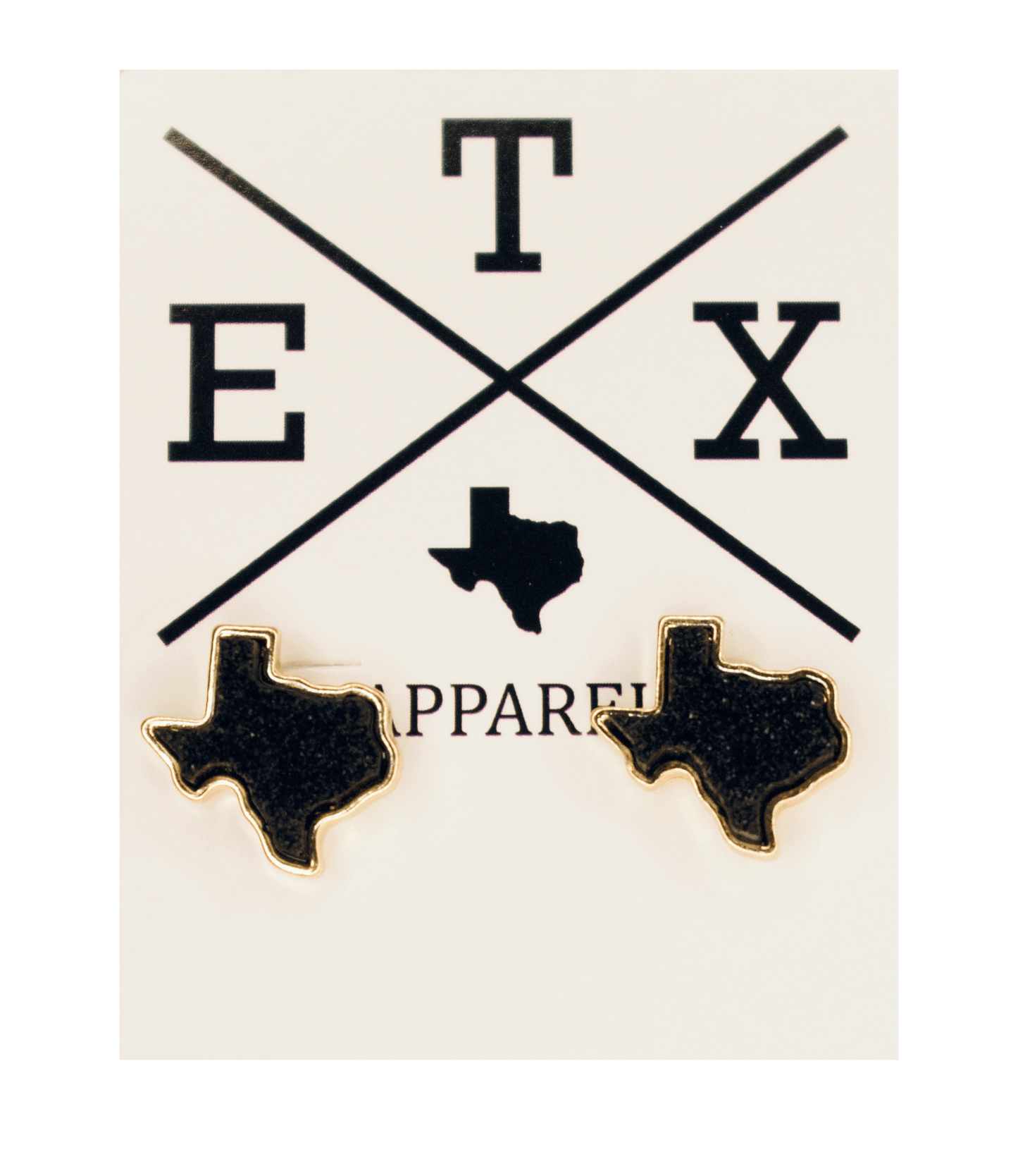 Texas Black Crystallized Studs